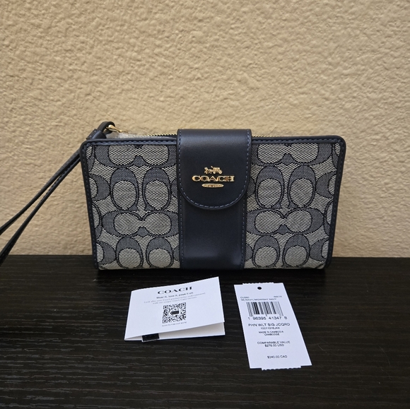 Coach Phone Wallet In Signature Jaquard - Picture 5 of 12